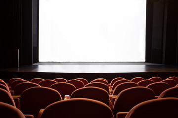 theatre stage with isolated white area