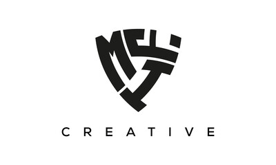 MIF letters logo, security Shield logo vector	 - obrazy, fototapety, plakaty