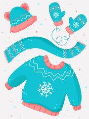 christmas set of winter clothes