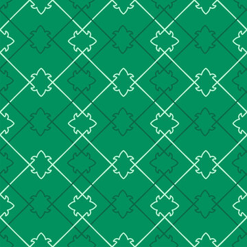Green geometric seamless pattern for ethnic backrounds , Christmas theme. Linear vector design.
