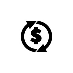 Currency Exchange, Money Transfer, Convertation. Flat Vector Icon illustration. Simple black symbol on white background. Currency Exchange, Transfer sign design template for web and mobile UI element.