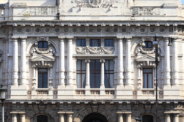 Palace of Justice Building Exterior Detail in Rome, Italy