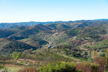Fototapeta na wymiar Landscape within the Algarve in the surroundings of Vaqueiros in the municipality of Alcoutim