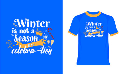 winter typography t-shirt design template