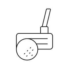 Golf sports stick and ball icon