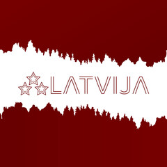 Latvia -  Flag, Freedom day, 18 of Novmber, three stars, carmin red color