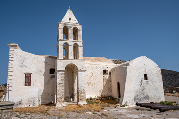 Kythira island, Greece. Venetian Castle. Panagia Myrtidiotissa Medieval Greek Orthodox Church