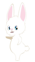 Cute white bunny with blue eyes