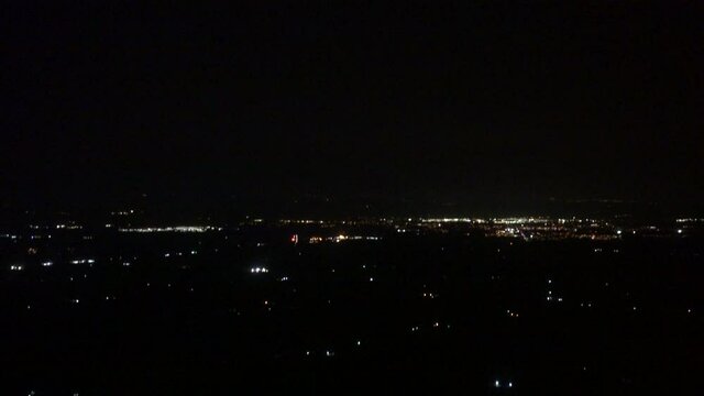Airplane Flying Over Cities At Night Nightscape Landscape Cityscape