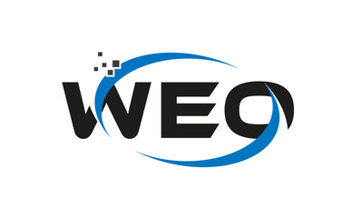 dots or points letter WEO technology logo designs concept vector Template Element