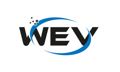 dots or points letter WEV technology logo designs concept vector Template Element