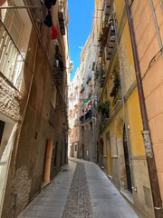 narrow street in the old town, Cagliari