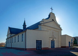 Built in the 19th century, the Catholic Church of St. Anna in the village of Rutki-Kossaki in...