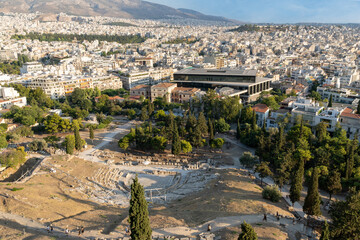 The ancient greek Theater of Dionysus (or Theater of Dionysos) is built on the south slope of the...