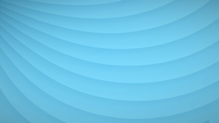 Abstract background of wavy curved stripes with shadows in light blue colors