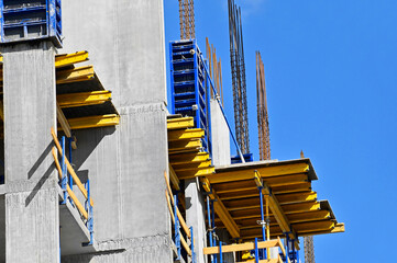 Formwork on construction site