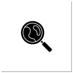 Mars exploration glyph icon. Planet research. Searching for new lifes. Mars landing concept. Filled flat sign. Isolated silhouette vector illustration