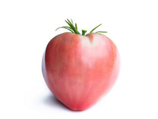 Big heart shaped tomato isolated on white