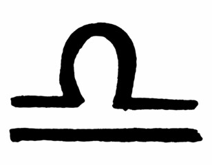 Collection of zodiac signs, hand drawn with ink brush. Vector graphics libra