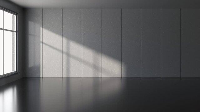 Shadow in the empty room, 3d rendering.