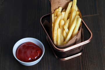 deep fried baked french fries, fast-cooked french fries