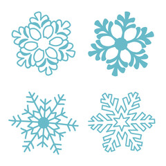 Vector illustration, snowflakes on a white background.