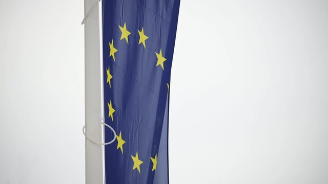 Flag of European union in slow motion