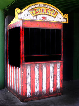Old Ticket Booth at Carnival or Circus for Fun