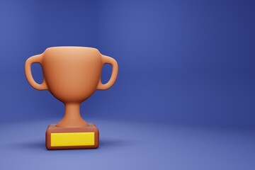 Bronze Trophy 3D Illustration