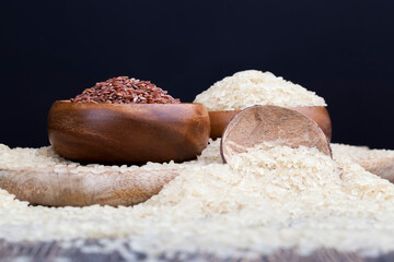 mixed rice of several types before cooking