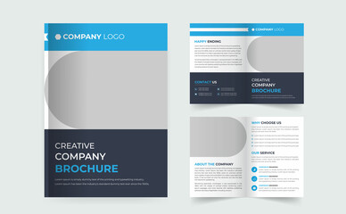 Obraz premium Orange business brochure template layout design,4 page corporate brochure editable template layout, minimal business brochure template design.