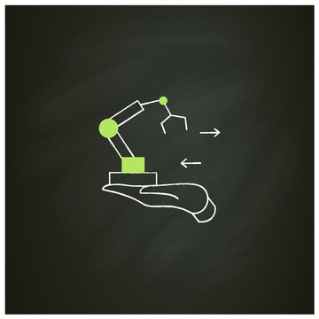 Fixed Asset Management Chalk Icon. Industrialization.Tracking Fixed Assets For Purposes Of Financial Accounting, Preventive Maintenance.Isolated Vector Illustration On Chalkboard