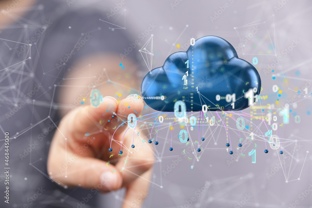 Poster Ui of Cloud Computing Technology Internet Storage Network Concept