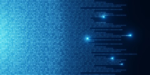 Naklejka premium binary code background abstract technology Digital binary data and secure data concept 3d illustration