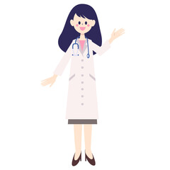 聴診器を首にかけた女医