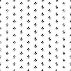 Square seamless background pattern from geometric shapes. The pattern is evenly filled with big black sprout symbols. Vector illustration on white background