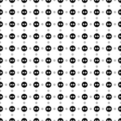 Square seamless background pattern from black fast forward symbols are different sizes and opacity. The pattern is evenly filled. Vector illustration on white background