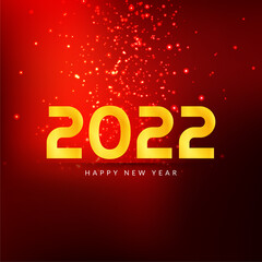 Happy New Year 2022 glitters red calendar background