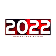 Happy New Year 2022 red geometric block calendar background