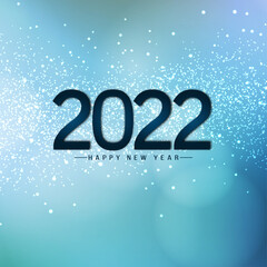 Happy New Year 2022 blue color glitters calendar background