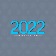 Fototapeta na wymiar Happy New Year 2022 blue text on snowflakes calendar background