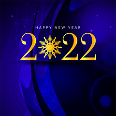 Fototapeta na wymiar Happy New Year 2022 celebration blue calendar background