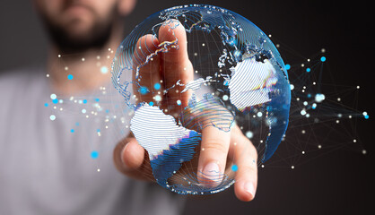 technology global digital earth futuristic background