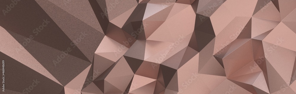 Poster Gold Polygon Background 3D Rendering