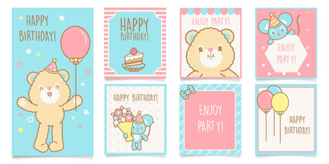 set of birthday cards for kids