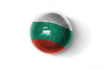 realistic football ball with colorfull national flag of bulgaria on the white background.