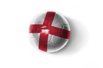 realistic football ball with colorfull national flag of england on the white background.