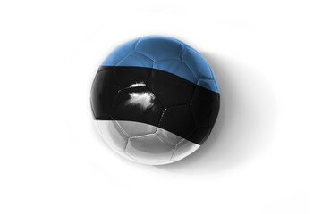 realistic football ball with colorfull national flag of estonia on the white background.