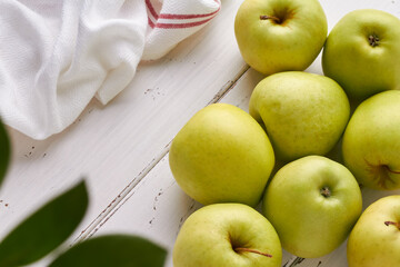 golden delicious apple on white background
