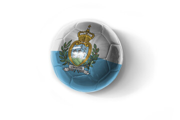realistic football ball with colorfull national flag of san marino on the white background.